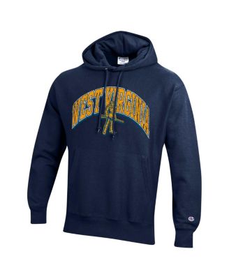 Men's Navy West Virginia Mountaineers Vault Late Night Reverse Weave Pullover Hoodie