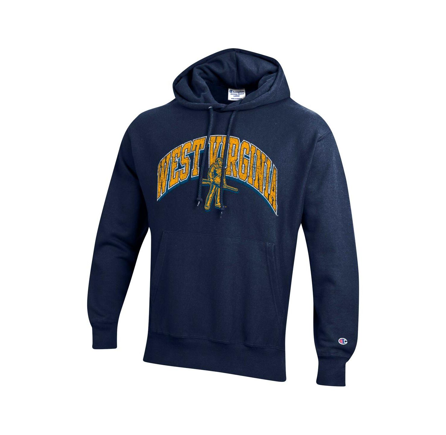 Men's Navy West Virginia Mountaineers Vault Late Night Reverse Weave Pullover Hoodie