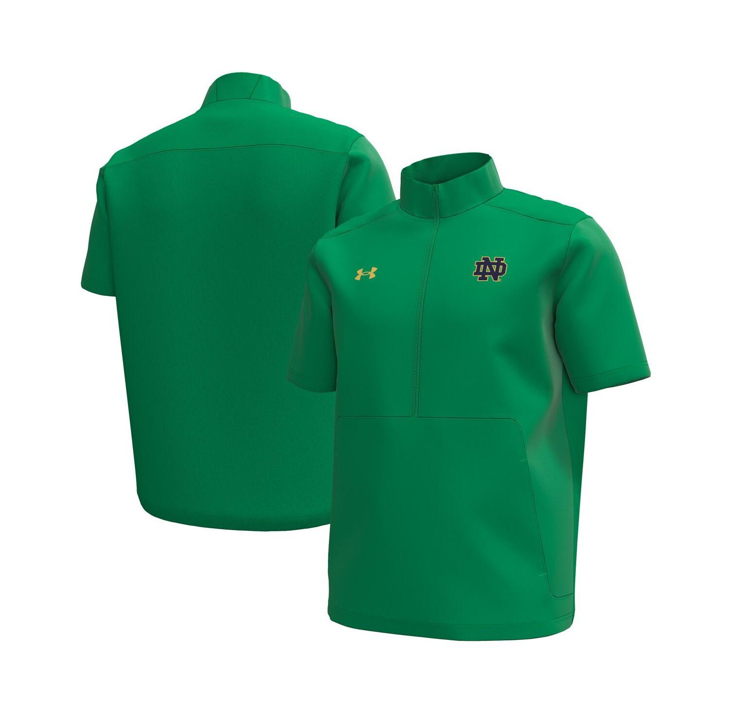 Men's Kelly Green Notre Dame Fighting Irish Motivate Quarter-Zip Short Sleeve Top