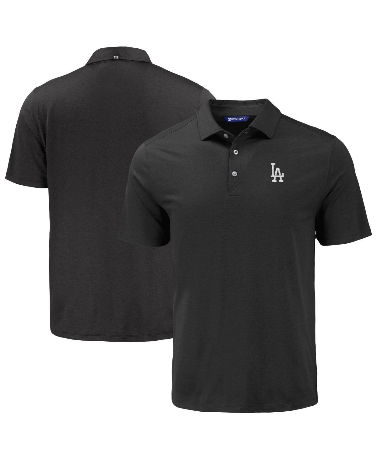 Cutter & Buck Men's Black Los Angeles Dodgers Coastline Epic Comfort Eco Polo In Black