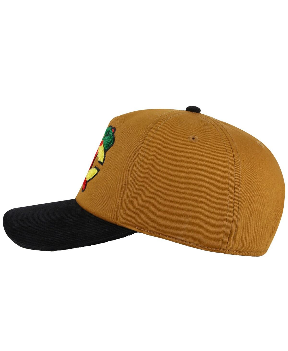 AMERICAN NEEDLE MEN'S TAN/BLACK CHICAGO BLACKHAWKS BURNETT ADJUSTABLE HAT 