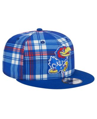 Men's Royal Kansas Jayhawks Plaid 9FIFTY Snapback Hat