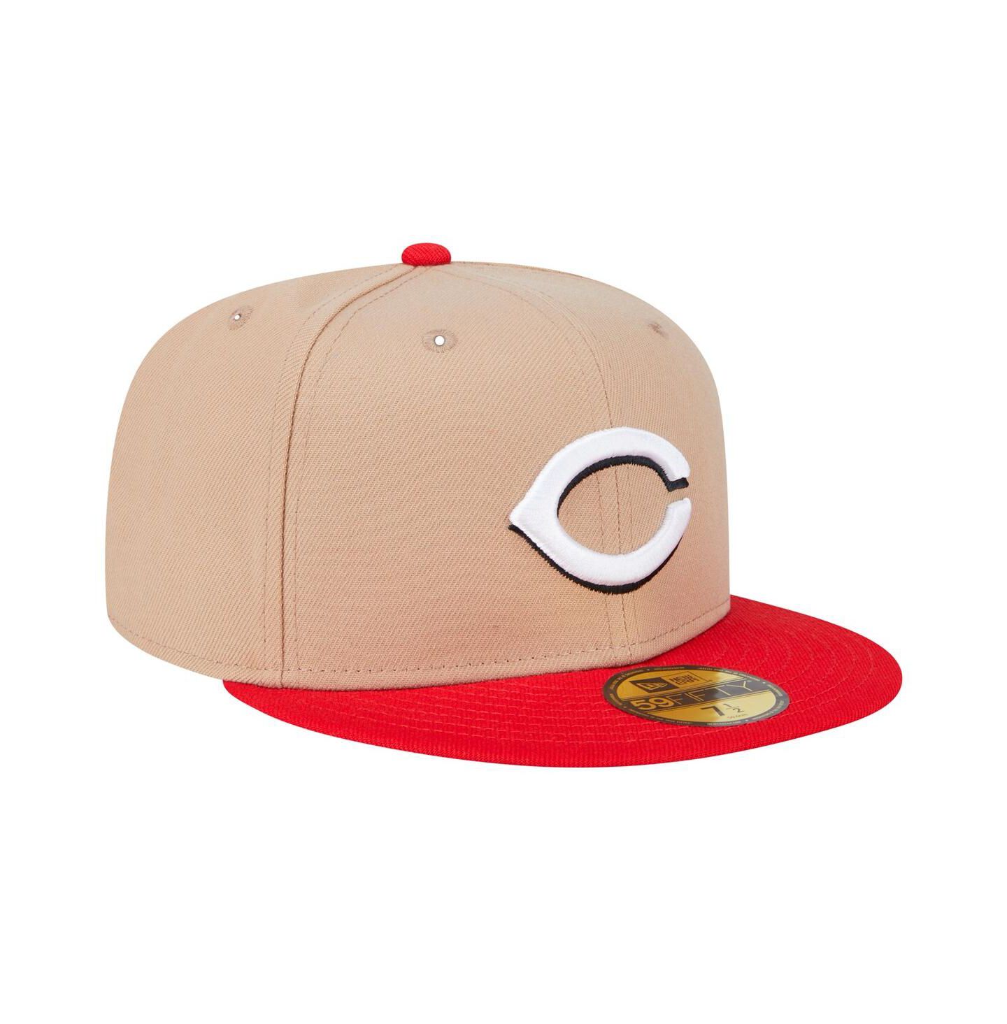 Мужская кепка New Era Khaki Cincinnati Reds 59FIFTY Fitted Hat — фото 4