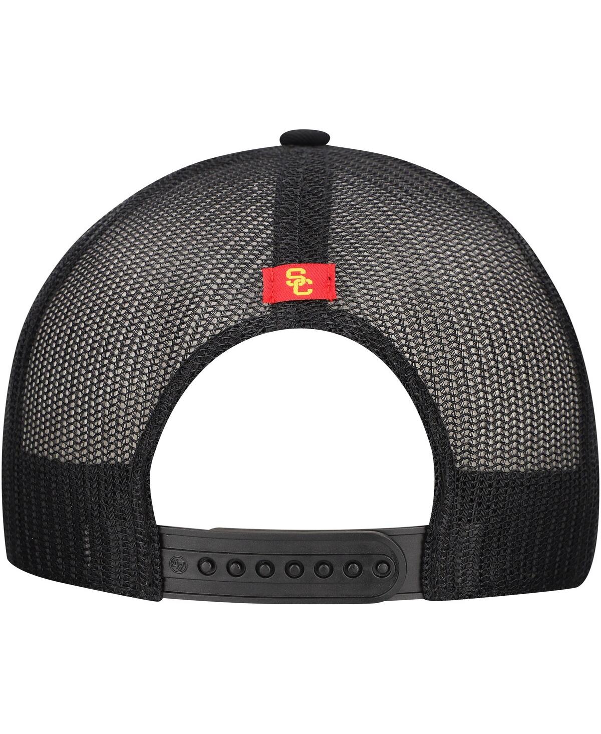 47 Brand Men's Black Usc Trojans Garner Trucker Adjustable Hat In Black