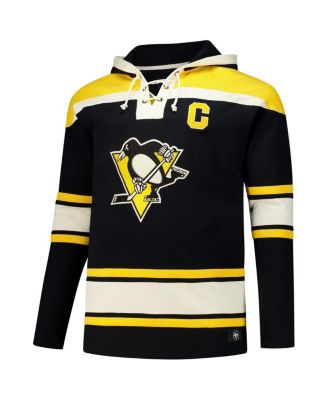 47 Brand Men's Sidney Crosby Black Pittsburgh Penguins Big Tall Lace-Up Pullover Hoodie