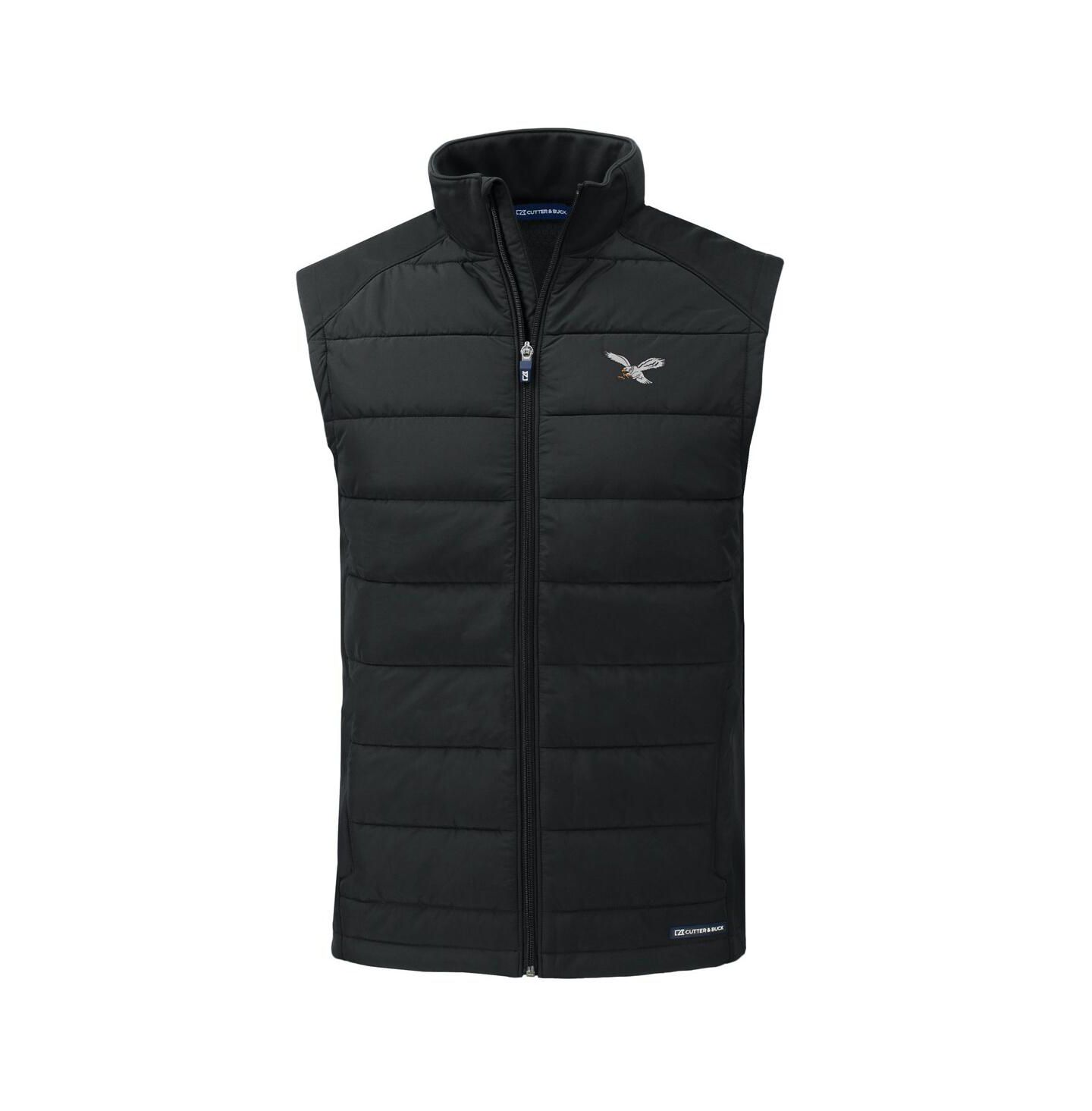 Мужской жилет Cutter & Buck Black Philadelphia Eagles Throwback Evoke Hybrid Eco Softshell Full-Zip Vest — фото 3