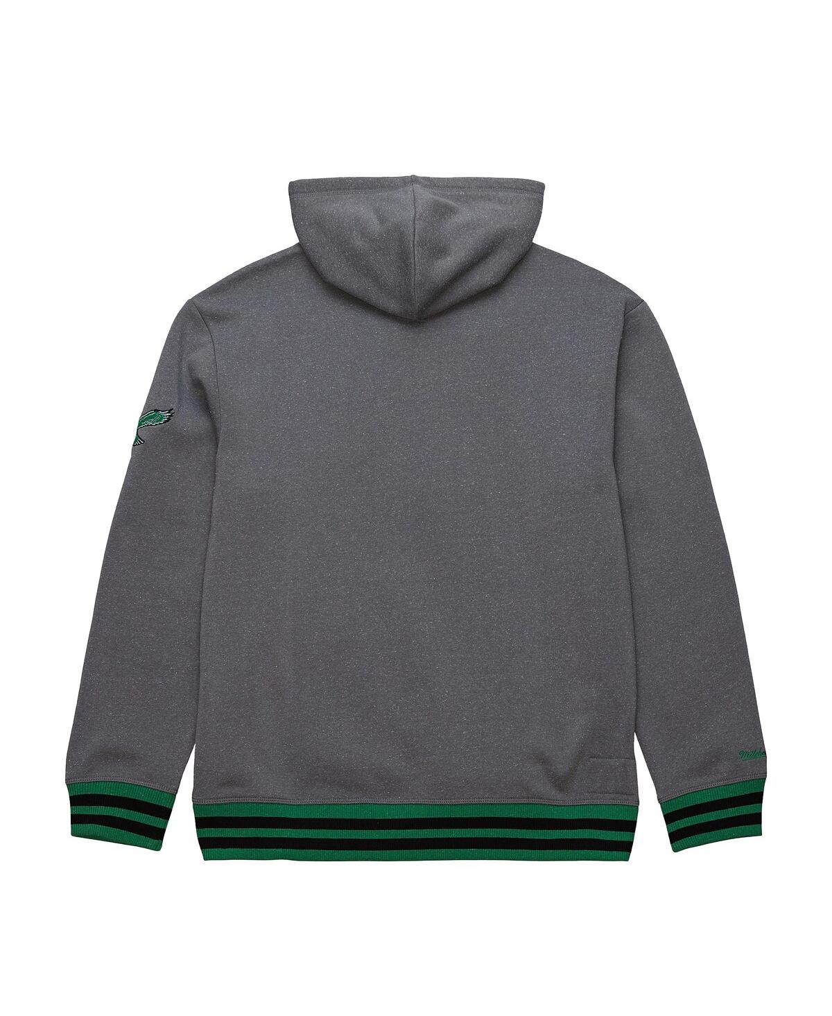 Mitchell & Ness Men's Heather Gray Philadelphia Eagles Vintage Logo Snow Washed Fleece Pullover Hoodie In Heather Gray
