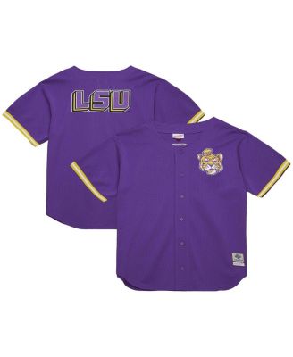Mitchell & Ness - Men's  Purple LSU Tigers Game Time Vintage Mesh Button Front Top