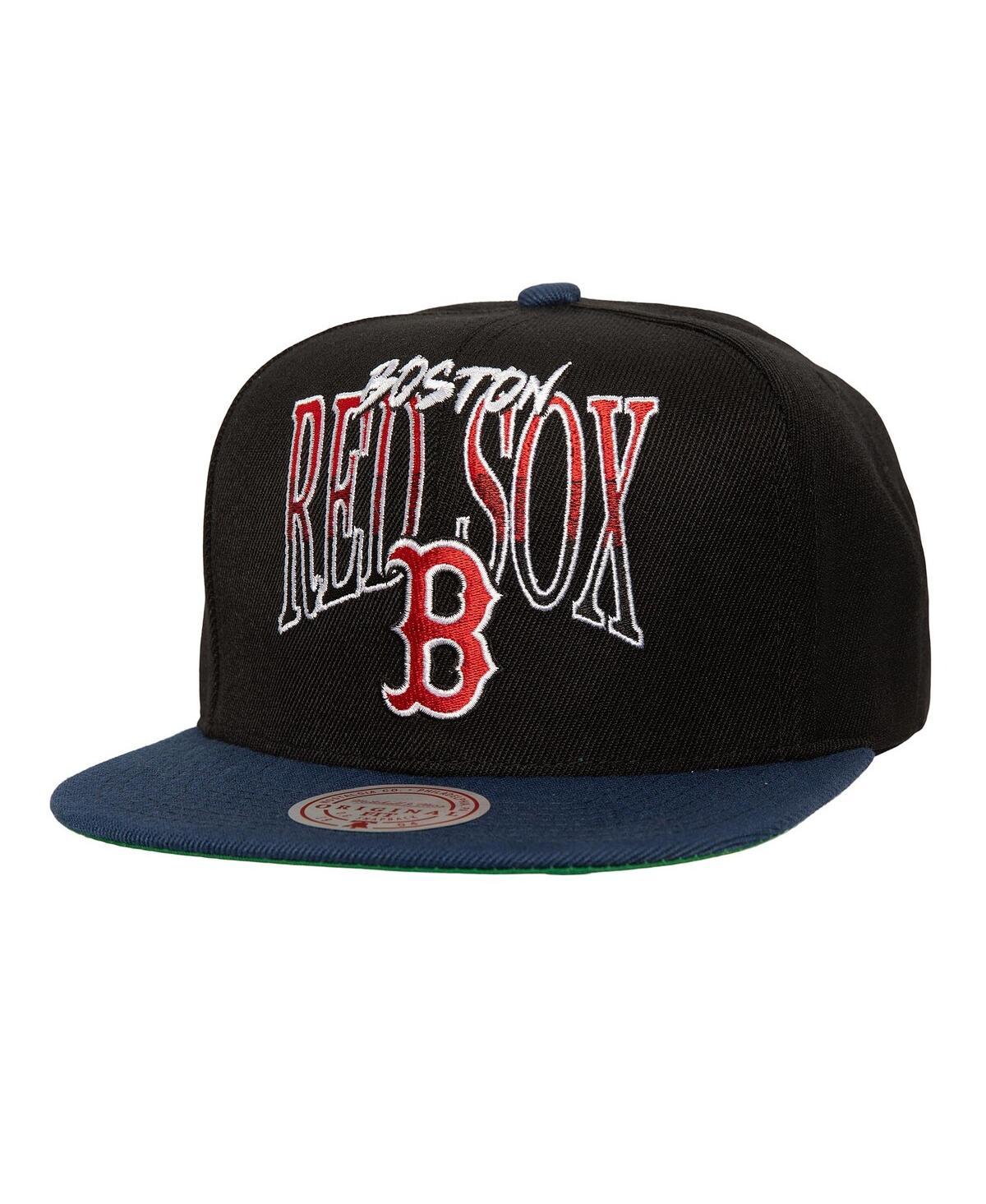 Mitchell & Ness Men's Black Boston Red Sox Rise Up Snapback Hat In Black