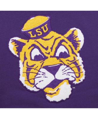 Men's Purple LSU Tigers Chainstitch Fleece Pullover Hoodie