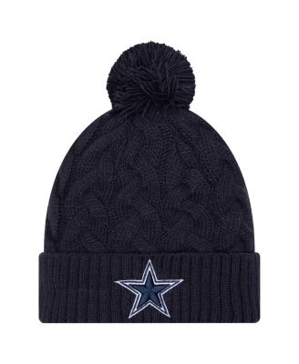 New Era - Women's  Navy Dallas Cowboys Cable Knit Hat with Pom