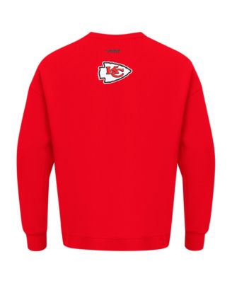 Men's Red Kansas City Chiefs Turn It Up Drop Shoulder Pullover Sweatshirt