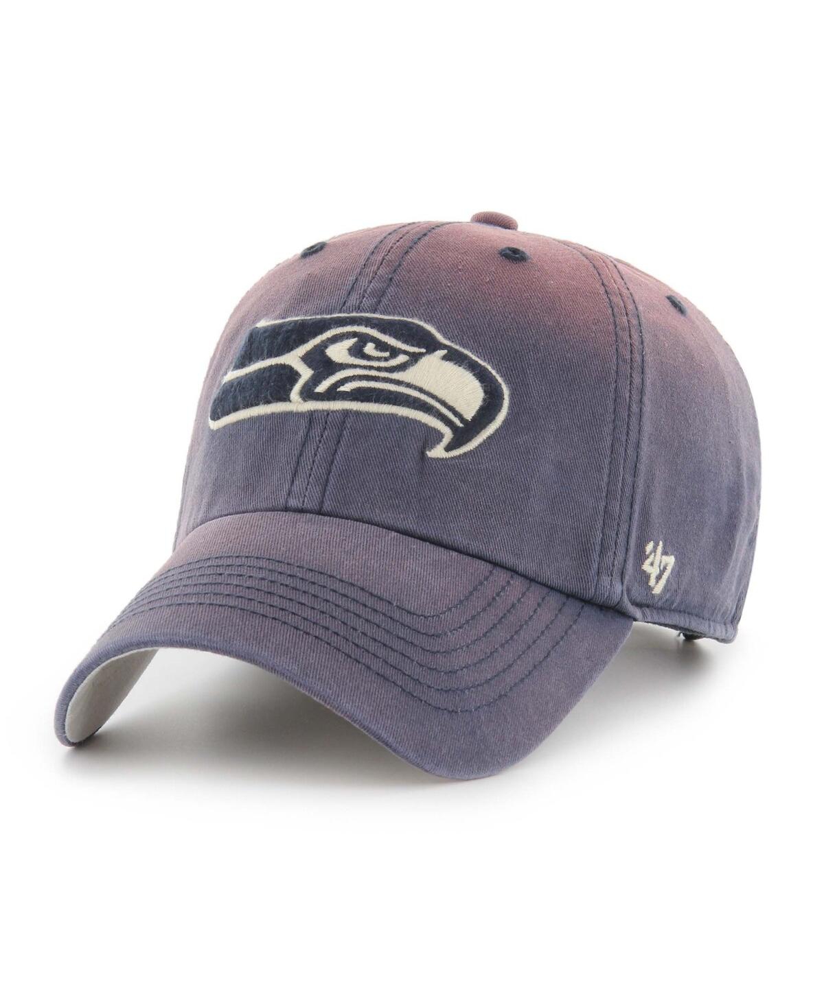 47 Brand Men's College Navy Seattle Seahawks Dusted Relaxed Clean Up Adjustable Hat In College Navy