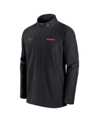 Men's Black Oregon State Beavers 2024 Sideline Coach Quarter-Zip Hoodie Jacket