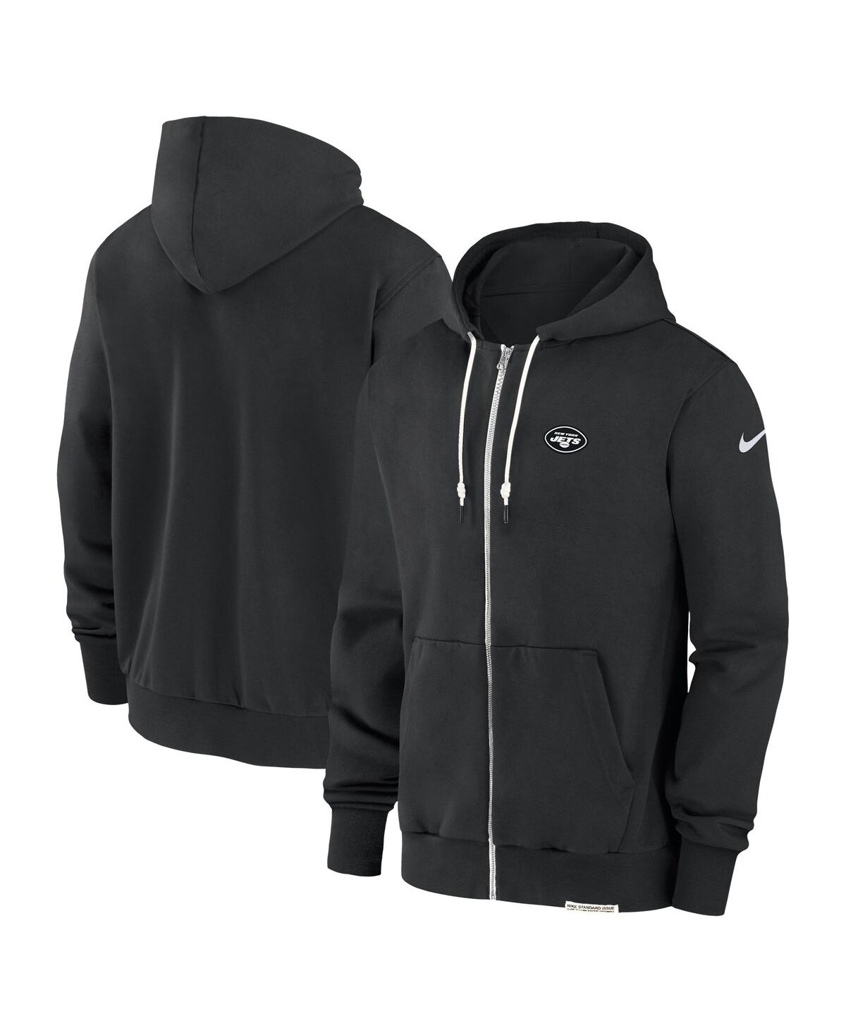Nike Men's Black New York Jets Sideline Performance Full-zip Hoodie Sweatshirt In Black