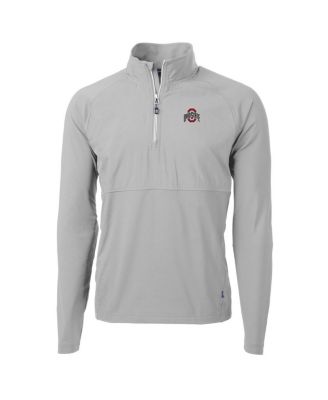 Cutter & Buck - Men's Silver Ohio State Buckeyes Adapt Knit Hybrid Quarter-Zip Pullover Top