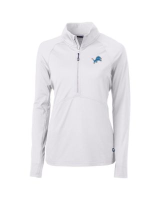 Cutter & Buck - Women's White Detroit Lions Adapt Knit Half-Zip Pullover Jacket