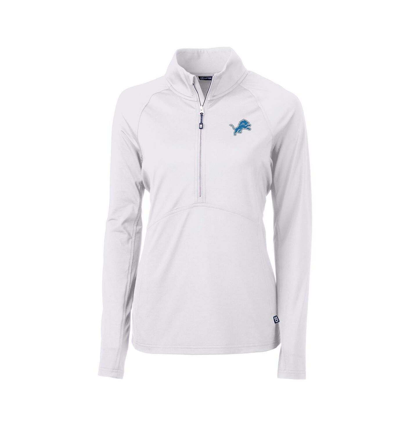Женская куртка Cutter & Buck White Detroit Lions Adapt Knit Half-Zip Pullover — фото 1