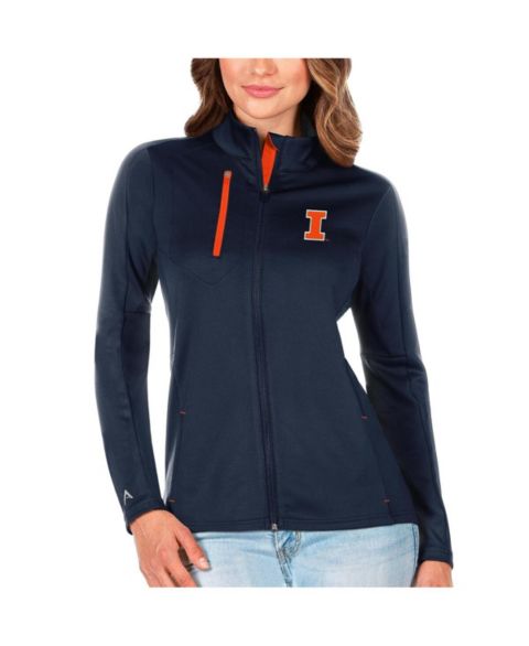 Женские куртки Antigua Women's Navy/Orange Illinois Fighting Illini Generation Full-Zip Jacket