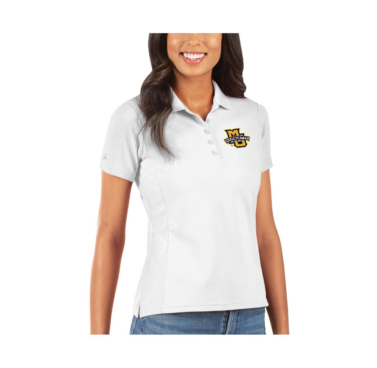 Women's White Marquette Golden Eagles Legacy Pique Polo