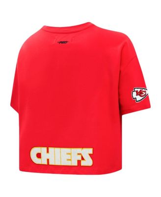 Women's Travis Kelce Red Kansas City Chiefs Player Name Number Cropped Boxy T-Shirt