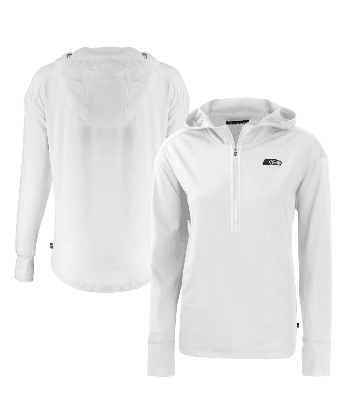 Cutter & Buck Women's White Seattle Seahawks Daybreak Eco Half-zip Hoodie In White