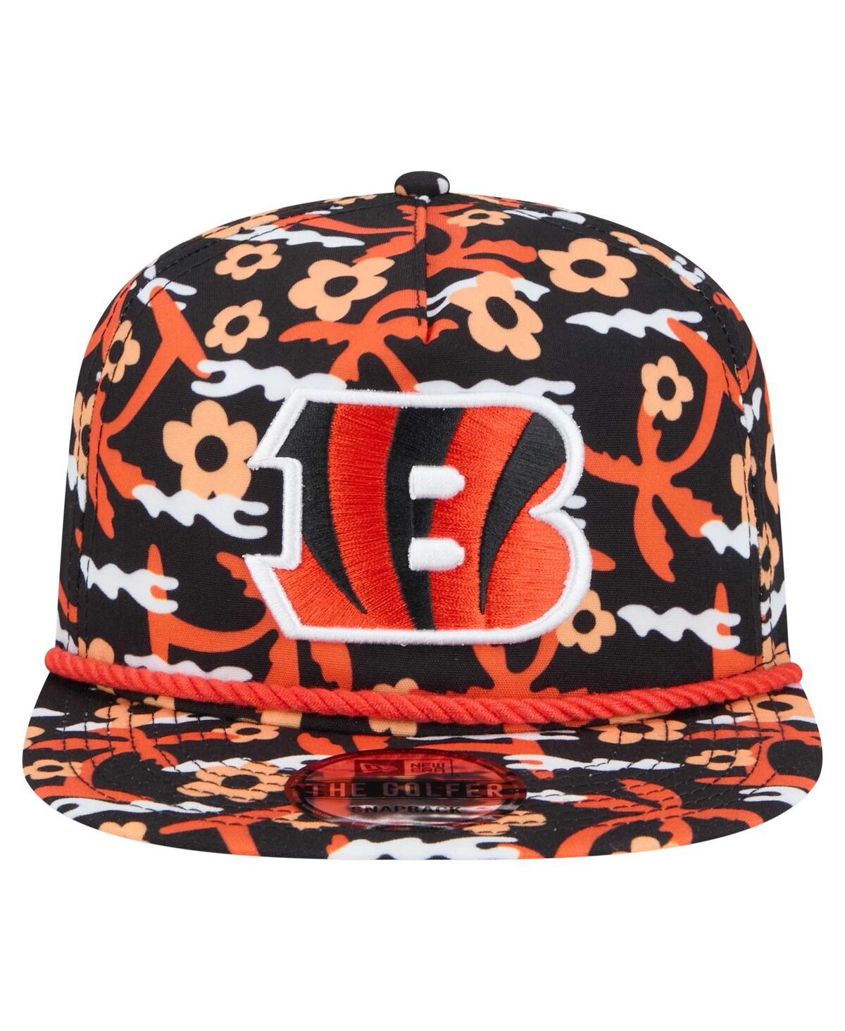 NEW ERA MEN'S BLACK CINCINNATI BENGALS WAKEY WAKEY GOLFER SNAPBACK HAT 
