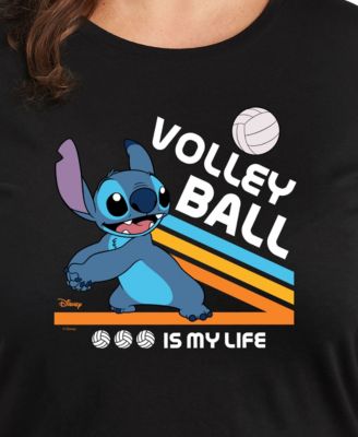 Trendy Plus Size Lilo and Stitch Sports Graphic Crew Neck T-Shirt