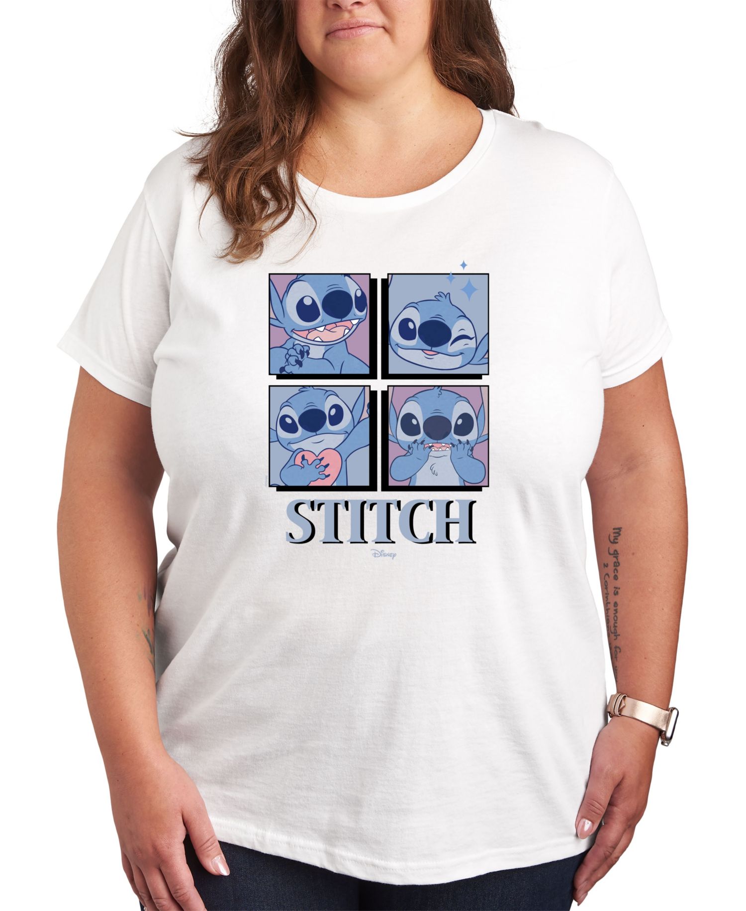 Trendy Plus Size Lilo and Stitch Core Graphic Crew Neck T-Shirt