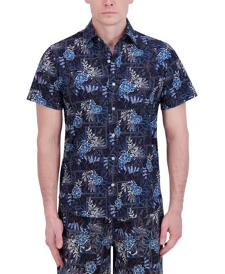 Robert Graham - Men's Short Sleeve Button-Front Tropical Print Shirt