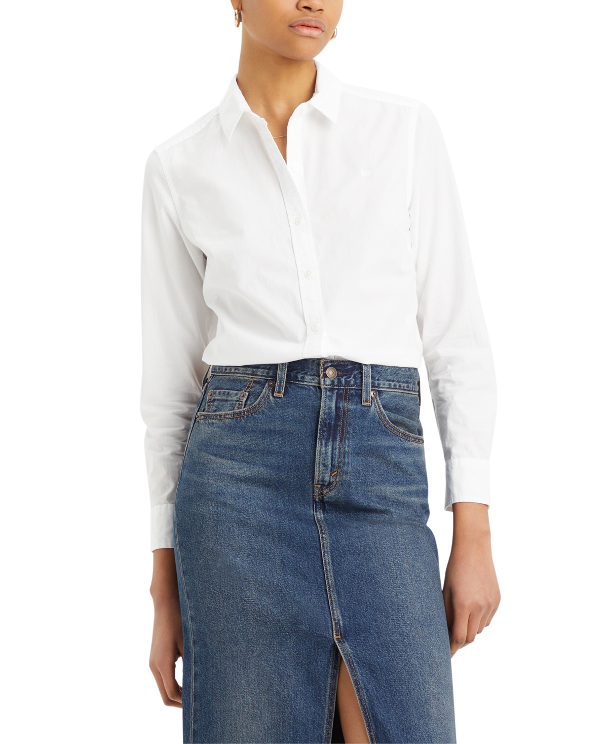 Women's Classic Fit Button-Front Shirt - Bright Whitevm