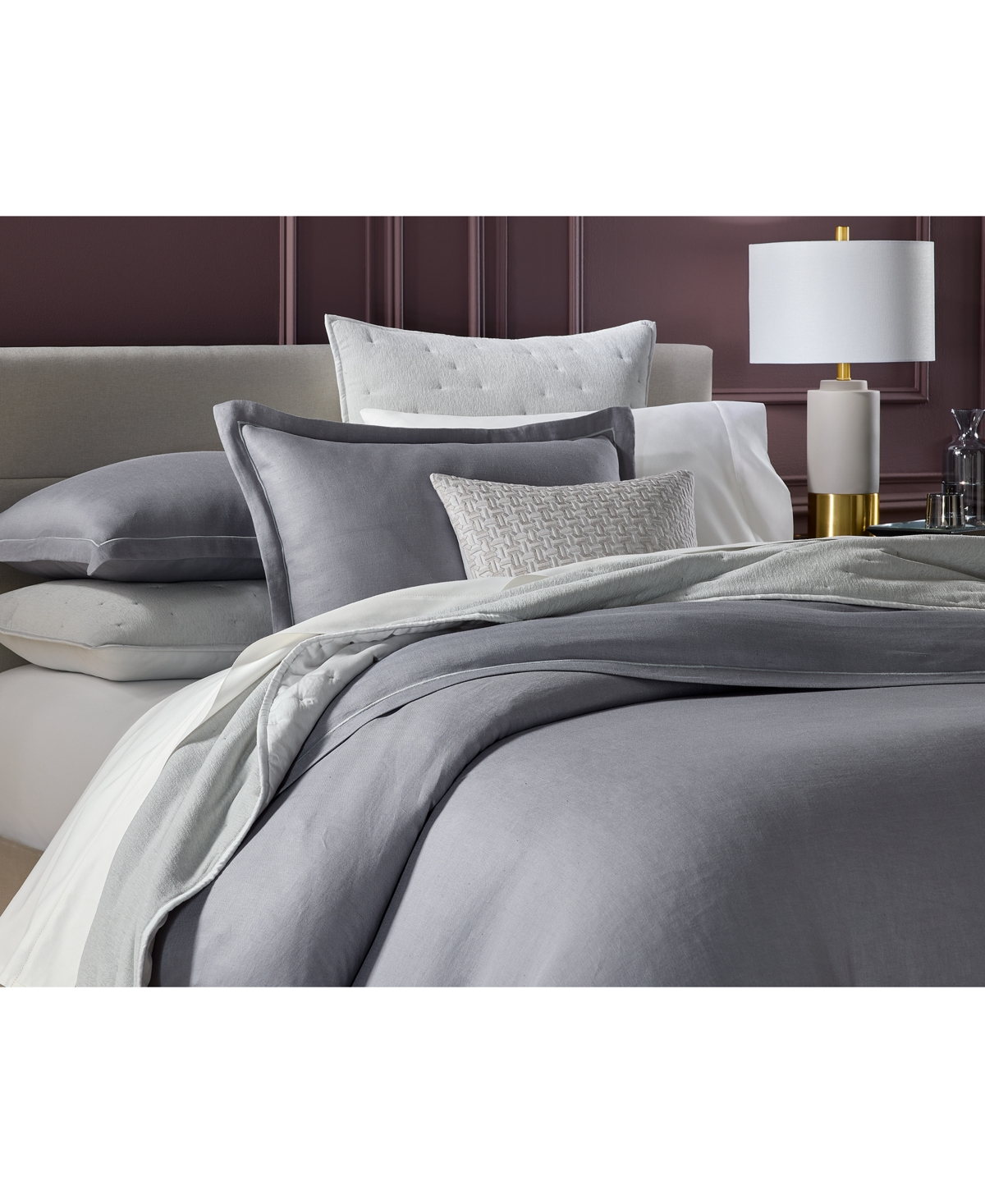 HOTEL COLLECTION LINEN/MODAL BLEND 3-PC. COMFORTER SET, KING, EXCLUSIVELY AT MACY'S 