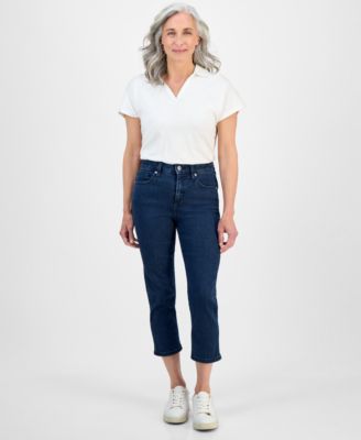 Style & Co - Petite High-Rise Cropped Straight-Leg Jeans, Exclusively at Macy's