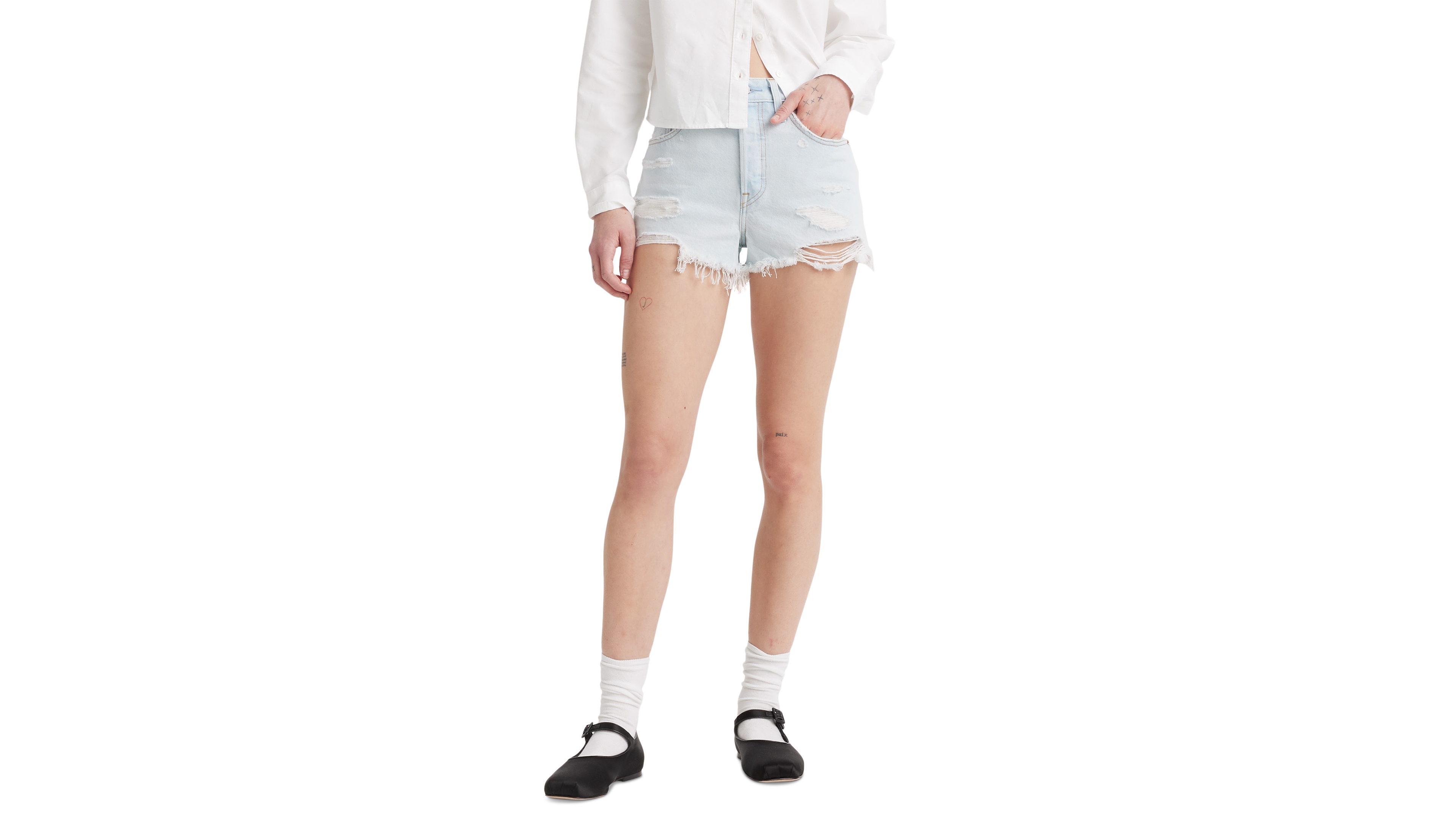 Levi's Women's 501 Button Fly Cotton High-Rise Denim Shorts