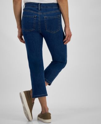 Petite High-Rise Cropped Straight-Leg Jeans
