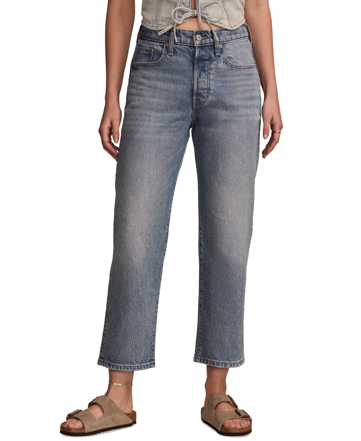 LUCKY BRAND WOMEN'S 90S STRAIGHT-LEG CROPPED DENIM JEANS 