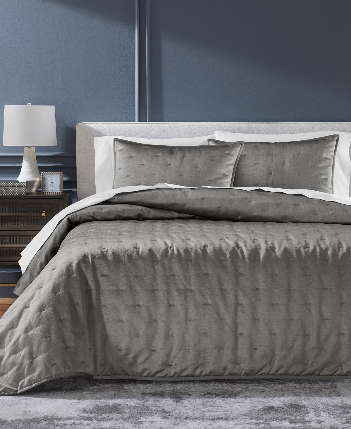 Shop Hotel Collection Glint 3-pc. Coverlet Set, Full/queen, Exclusively At Macy's In Charcoal