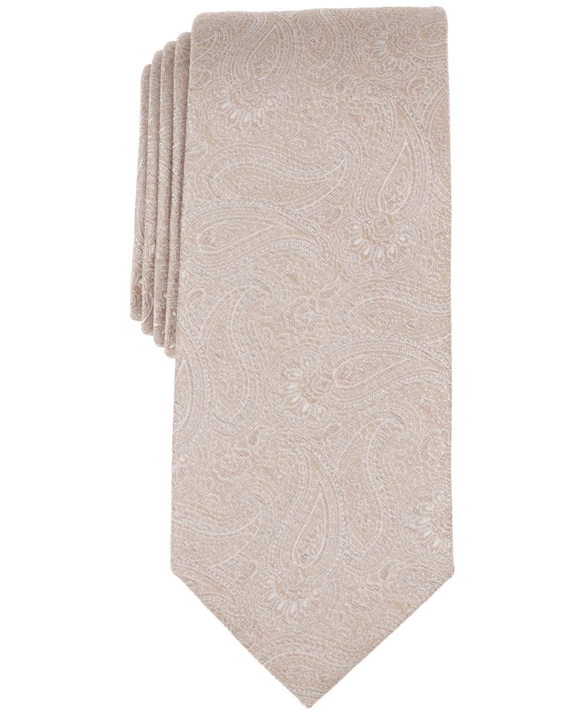 Shop Michael Kors Men's Derringer Paisley Tie In Taupe