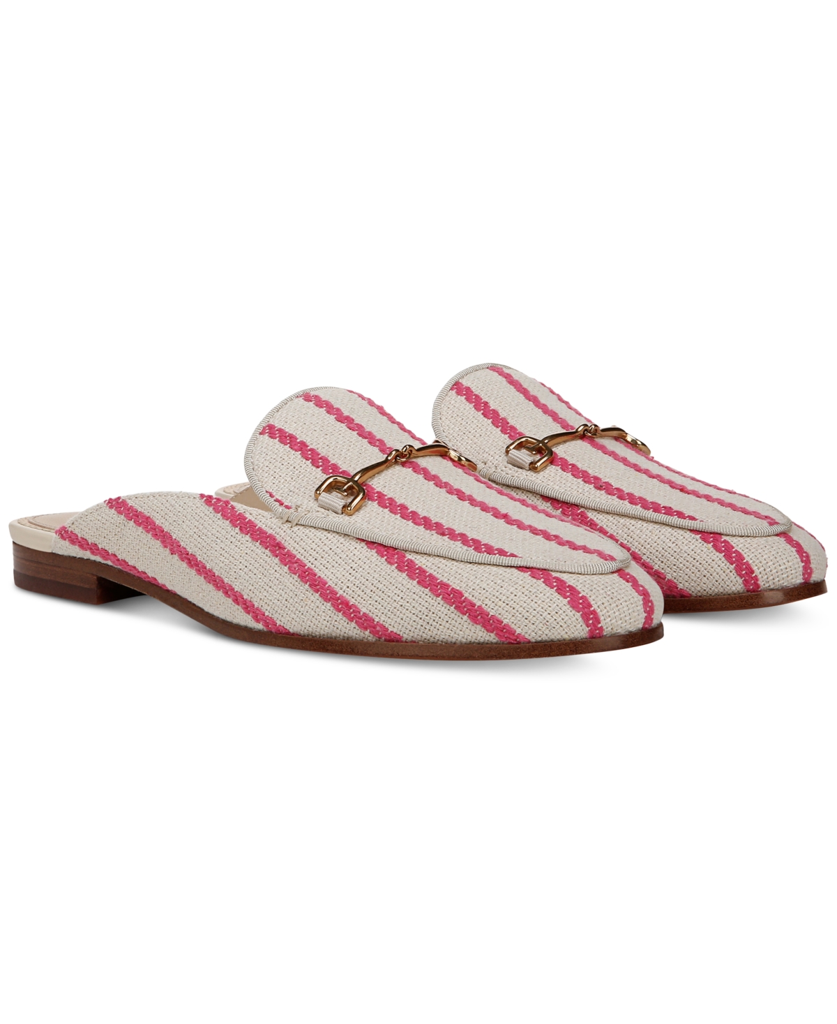 Sam Edelman Linnie Mule In Taffy Pink Stripe Canvas