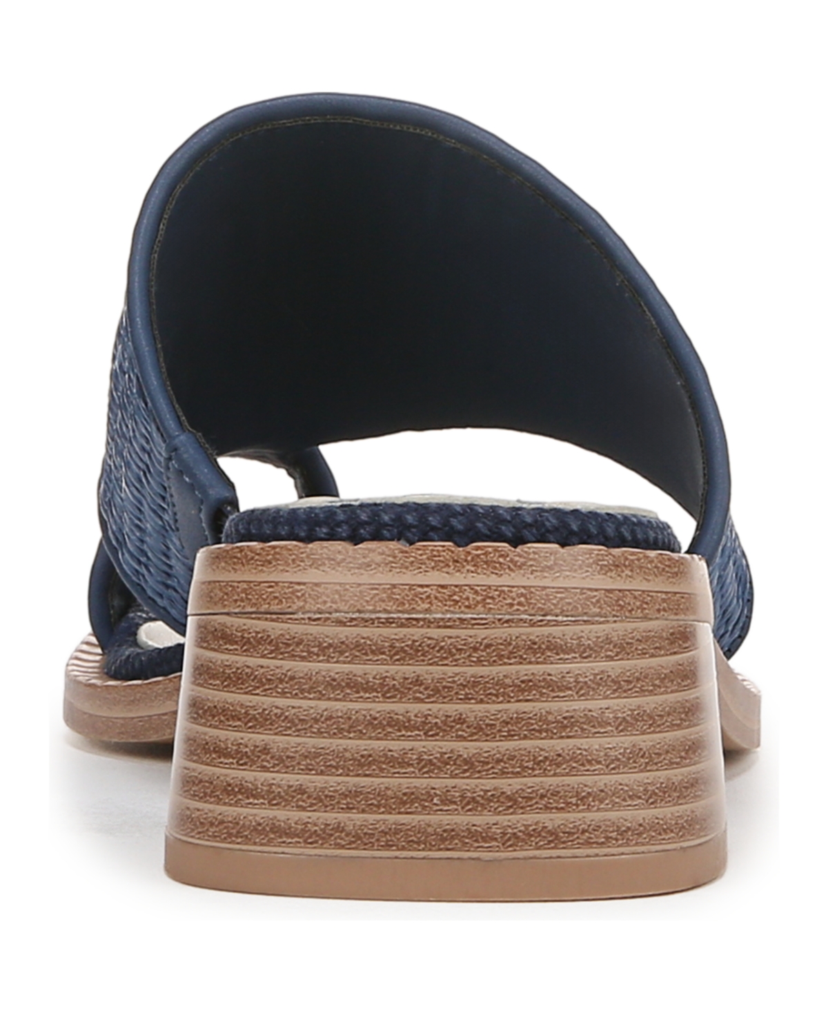 Franco Sarto Women's Sia Toe Loop Block Heel Slide Dress Sandals In Navy Blue Raffia