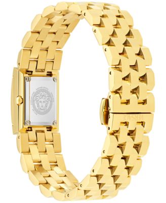 Women's Swiss Reveal Square Gold Ion Plated Bracelet Watch 18x25mm
