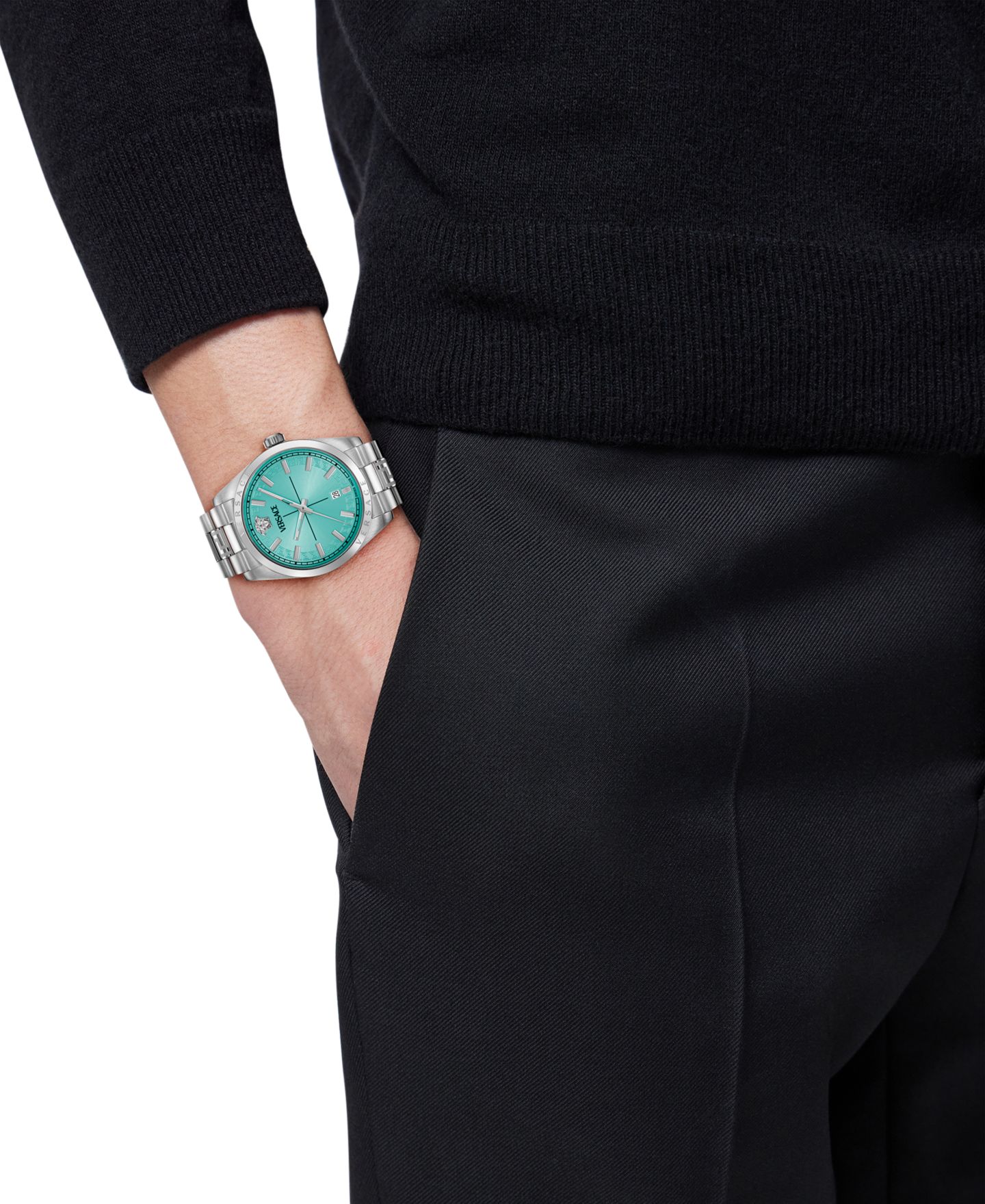 Мужские часы Versace Swiss Millenyium Stainless Steel Bracelet Watch 40mm — фото 5