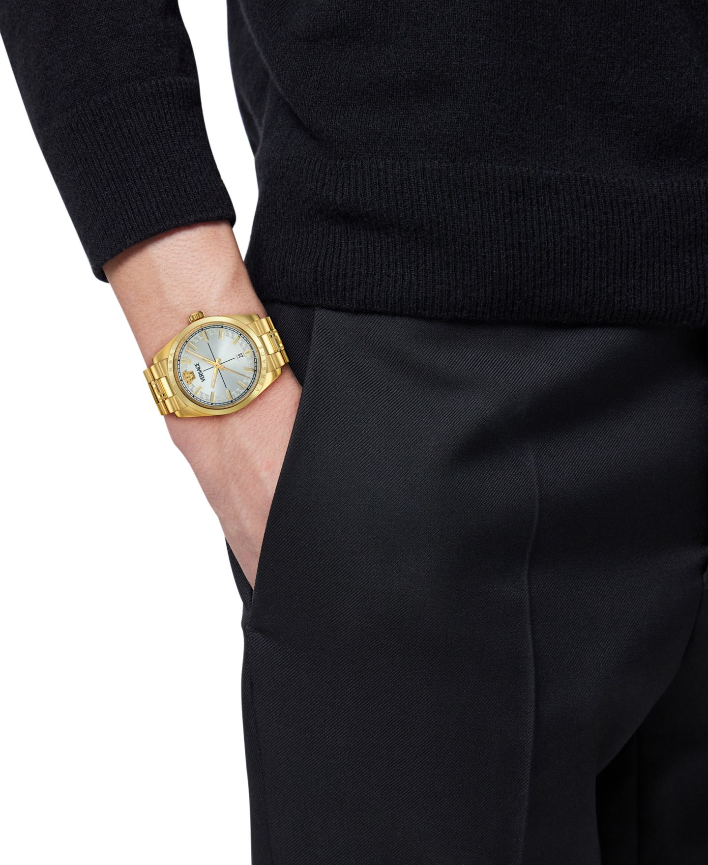 Мужские часы Versace Swiss Millenyium на браслете с золотым ионным покрытием, 40 мм — фото 5