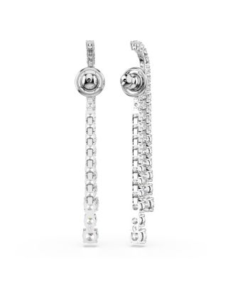 Matrix Rhodium Plated Drop Earrings