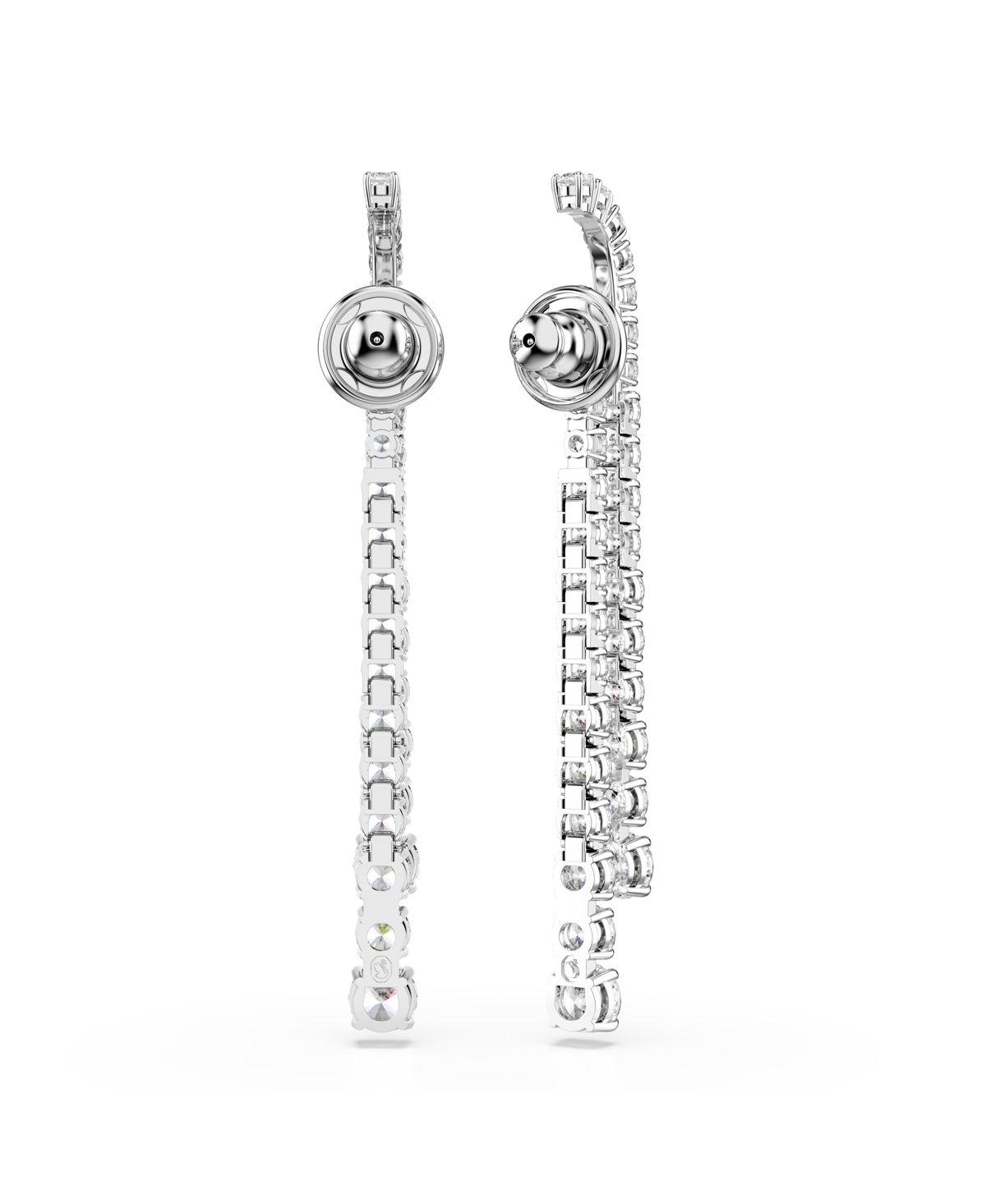 Swarovski Matrix Crystal Graduated Linear Drop Earrings In White