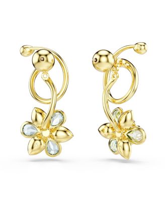 Idyllia Gold-Tone Plated Asymmetrical Design Drop Earrings