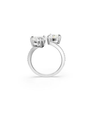Mesmera Rhodium Plated Attract Open Ring
