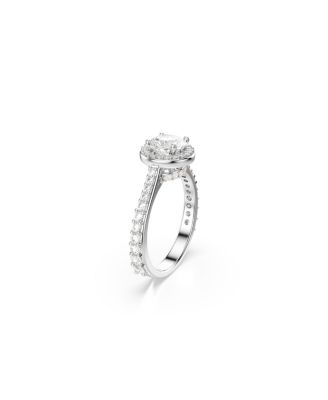 Una Angelic Rhodium Plated Round Cut Ring