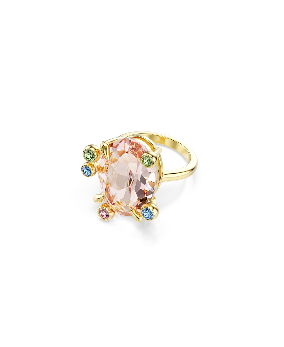 Swarovski Gold-tone Plated Gema Ring Sets In Multicolored