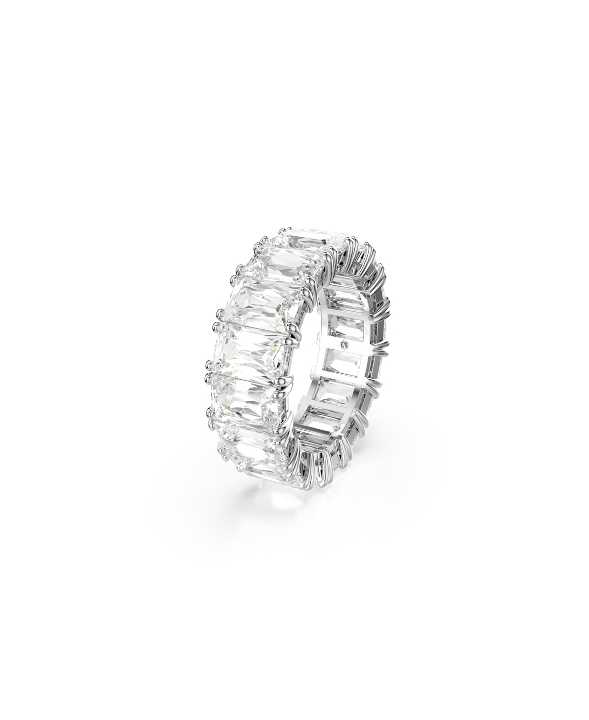 SWAROVSKI MATRIX VITTORE RHODIUM PLATED BAGUETTE CUT RING 